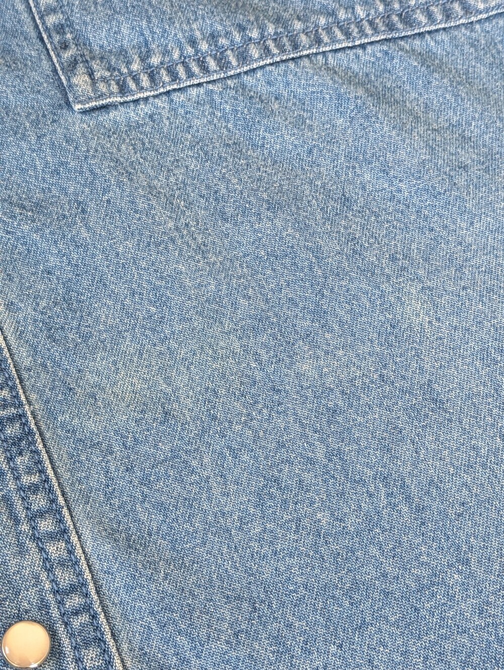 Vintage Mark’s denim Pearl Snap button rugged workwear Heavy Cotton Shirt M - Picture 9 of 9